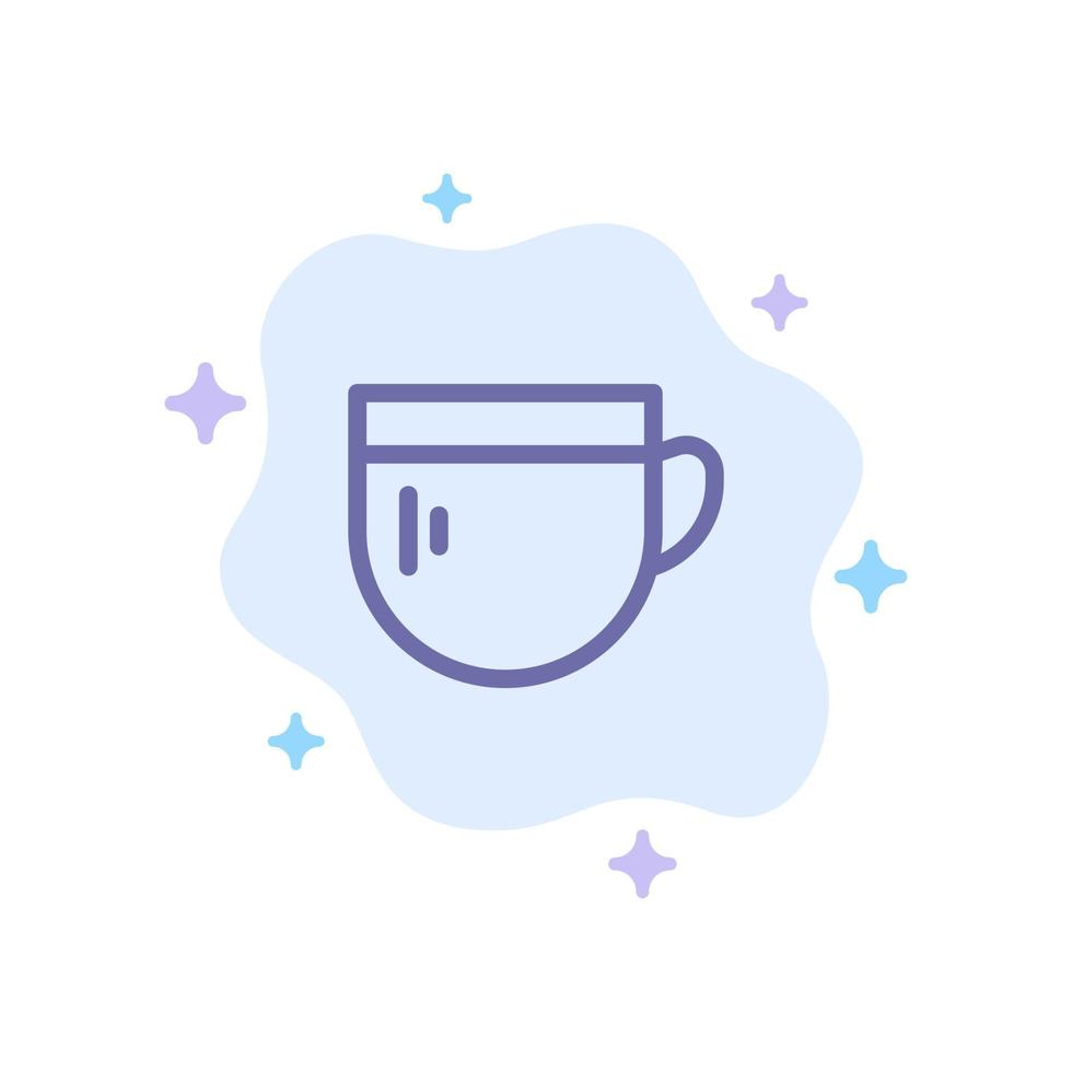 xícara de chá café ícone azul básico no fundo da nuvem abstrata vetor