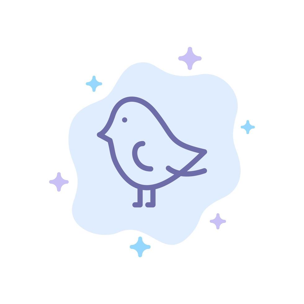 ícone azul da natureza da páscoa do pássaro no fundo abstrato da nuvem vetor