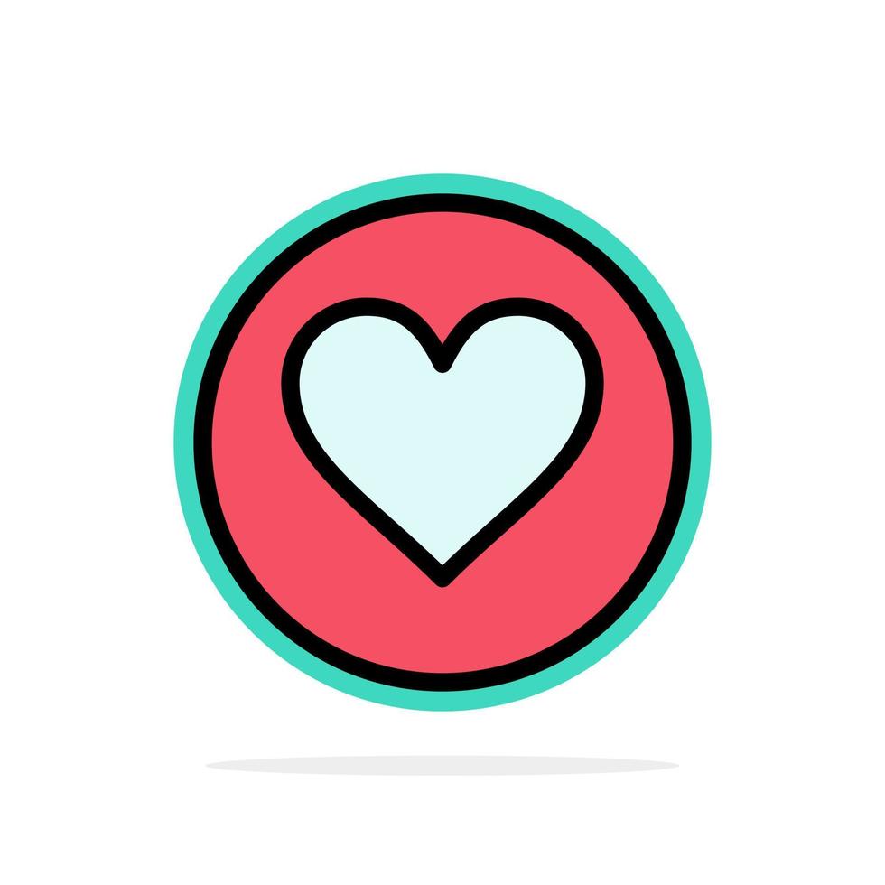 amor coração rachadura favorito círculo abstrato fundo ícone de cor plana vetor