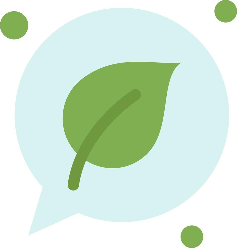 bate-papo folha verde salvar modelo de banner de ícone de vetor de ícone de cor plana