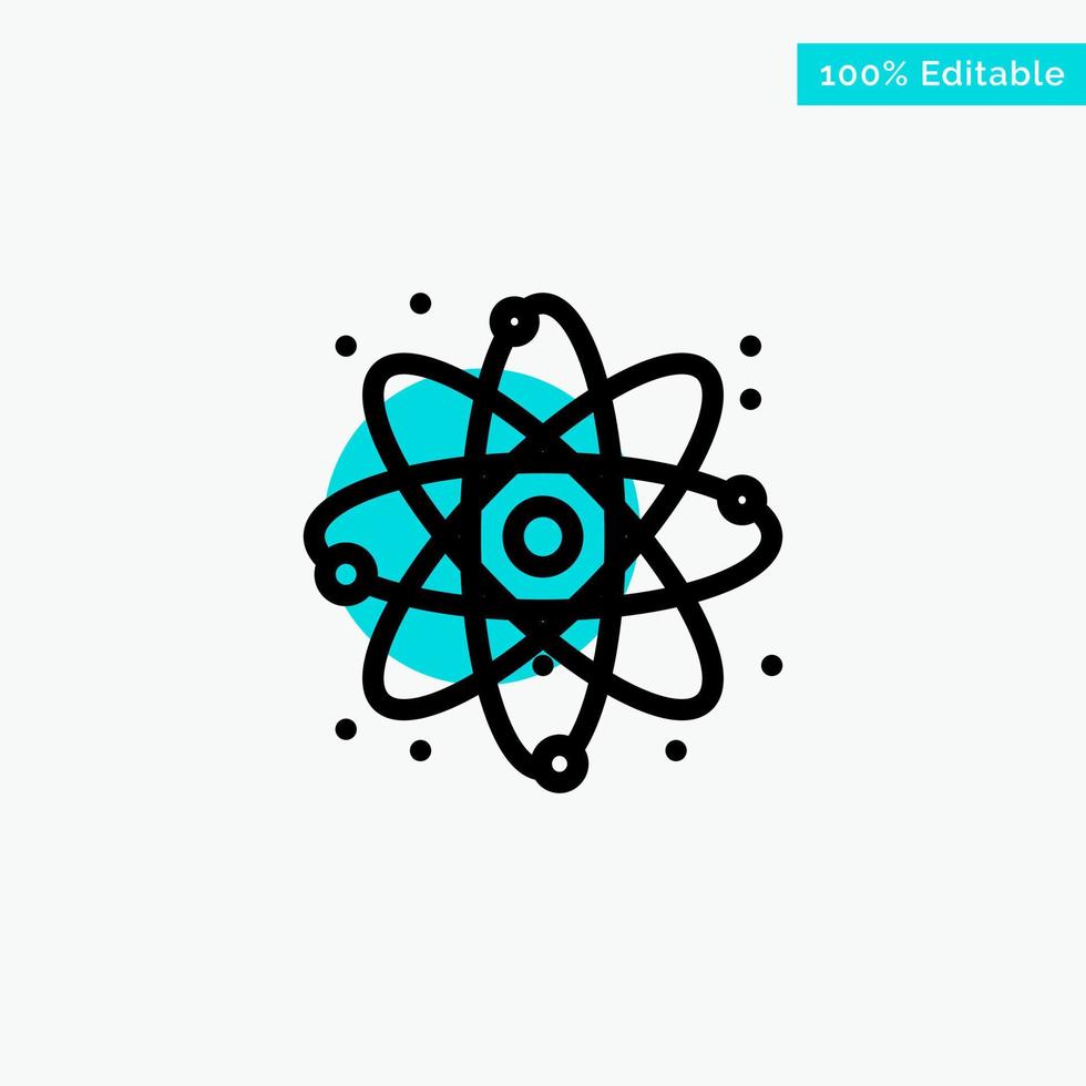laboratório de poder de energia átomo turquesa destaque ícone de vetor de ponto de círculo