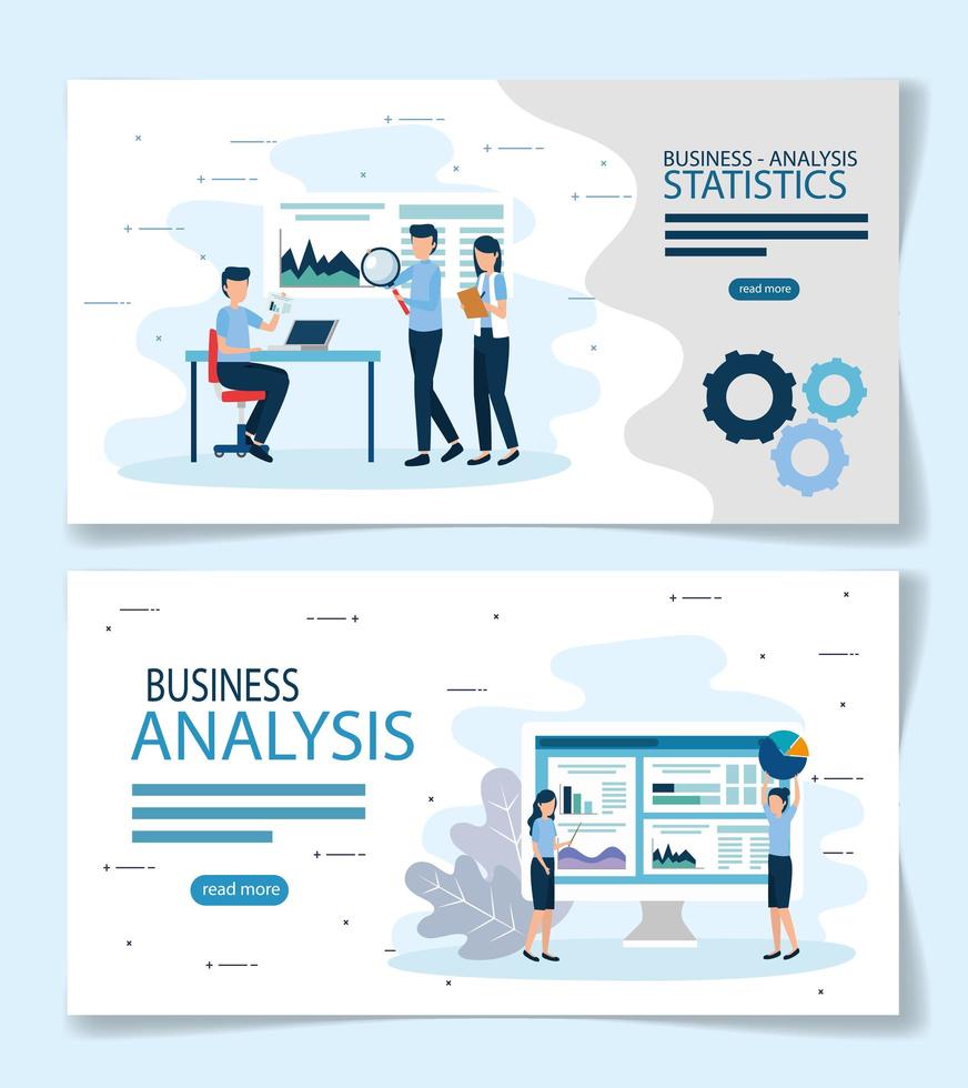 análise de negócios estatísticas vetoriais design vetor