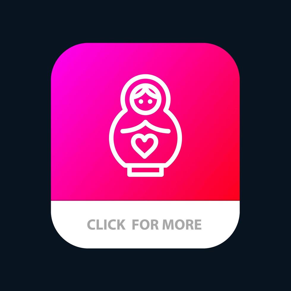 golfinho mãe amor coração botão de aplicativo móvel versão android e ios linha vetor