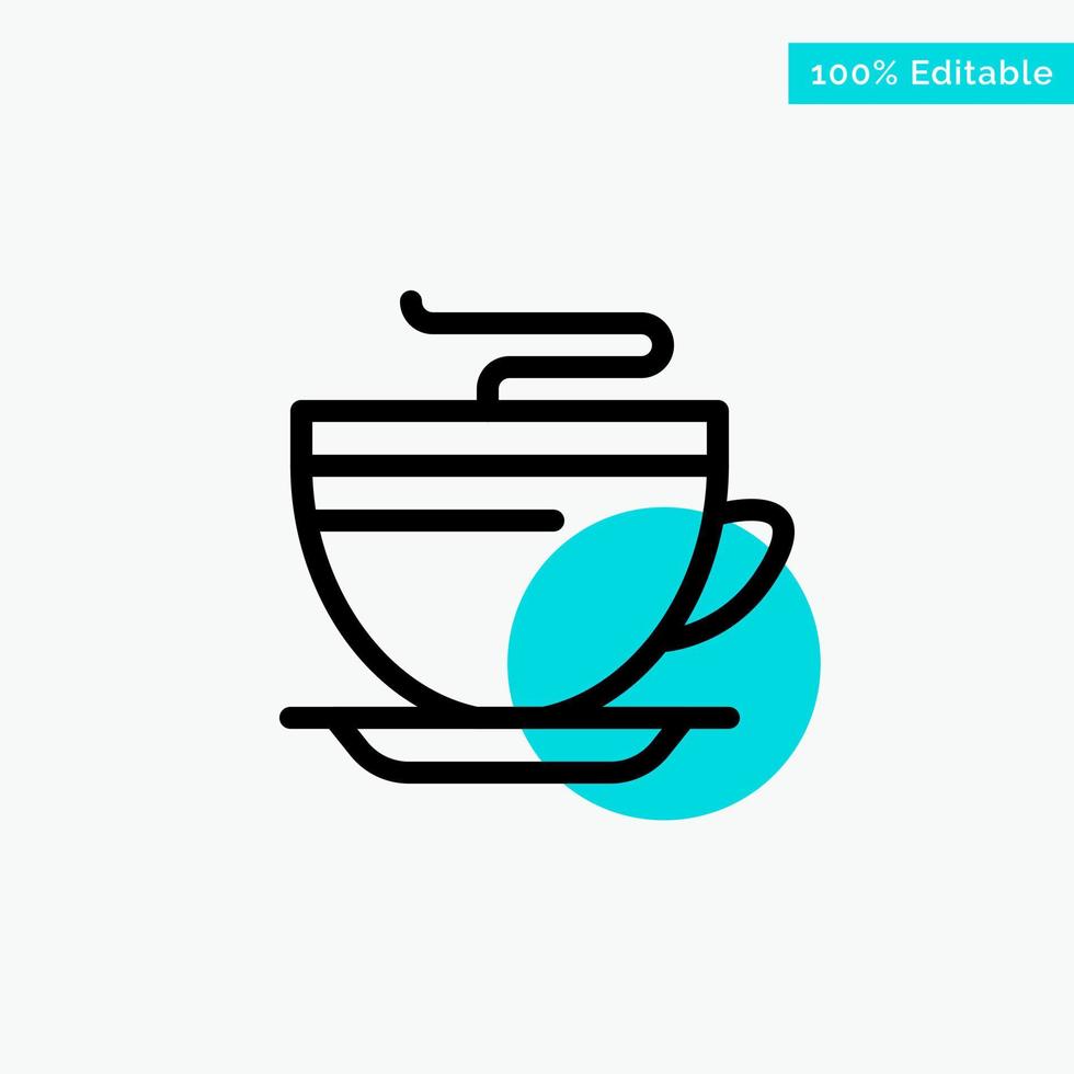 chá xícara de café limpando ícone de vetor de ponto de círculo de destaque turquesa