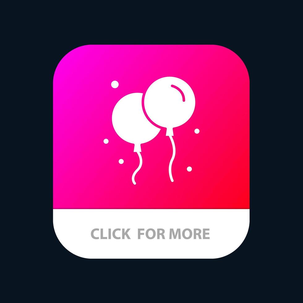 balão fly irlanda botão de aplicativo móvel android e ios versão glifo vetor