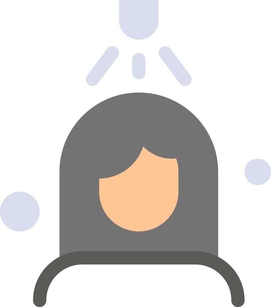 modelo de banner de ícone de vetor de ícone de cor plana de limpeza de chuveiro de mulher