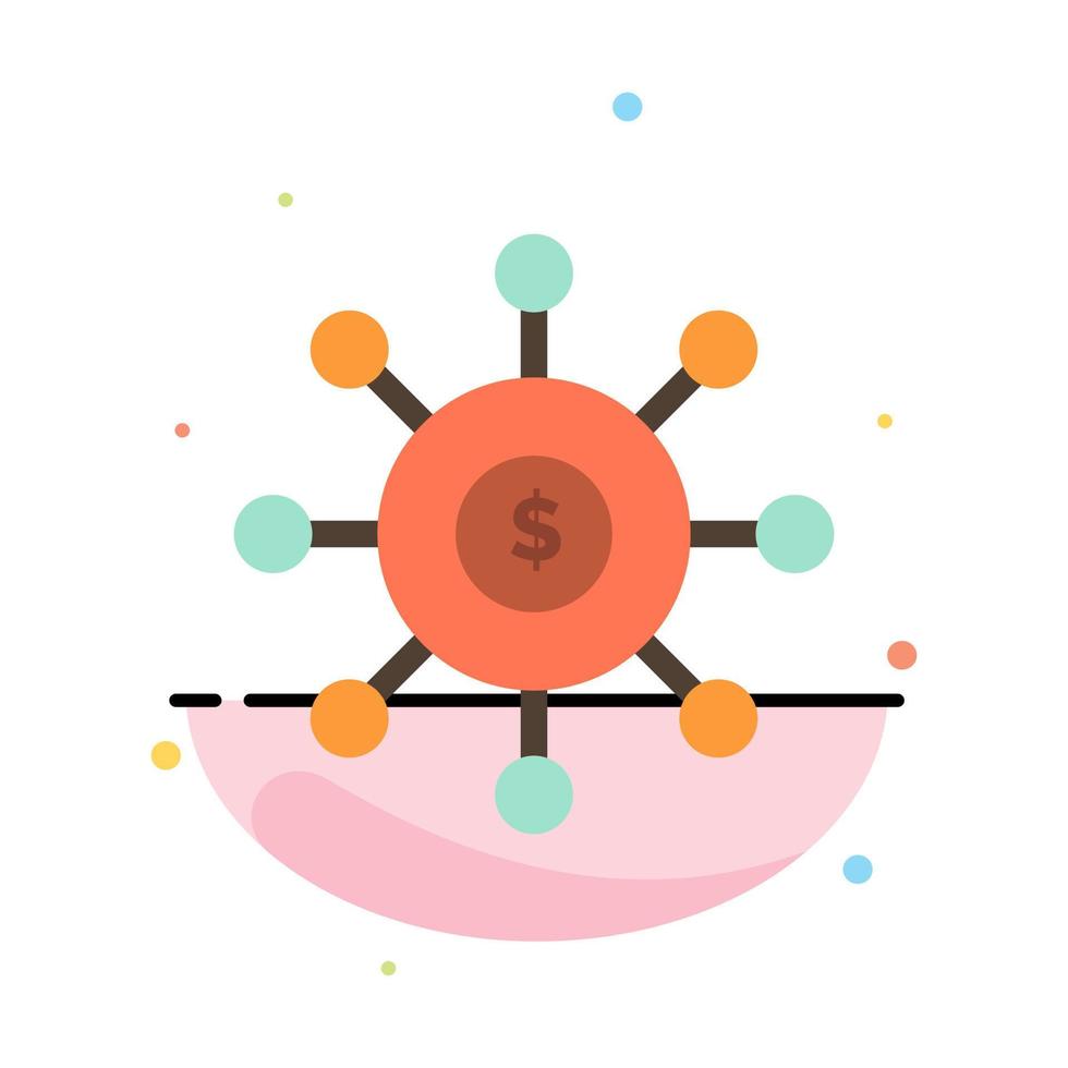 dólar dinheiro conexão semeando modelo de ícone de cor plana abstrato financeiro vetor