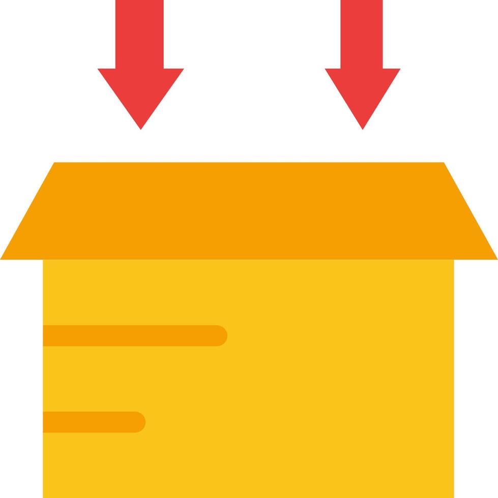 modelo de banner de ícone de vetor de ícone de cor plana aberta logística de caixa