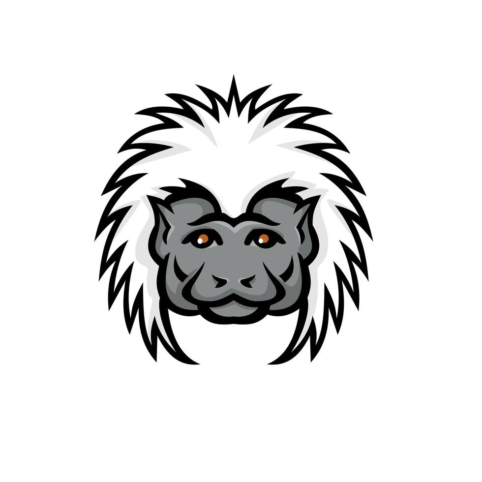 algodão top mico mascote cabeça de macaco cor vetor