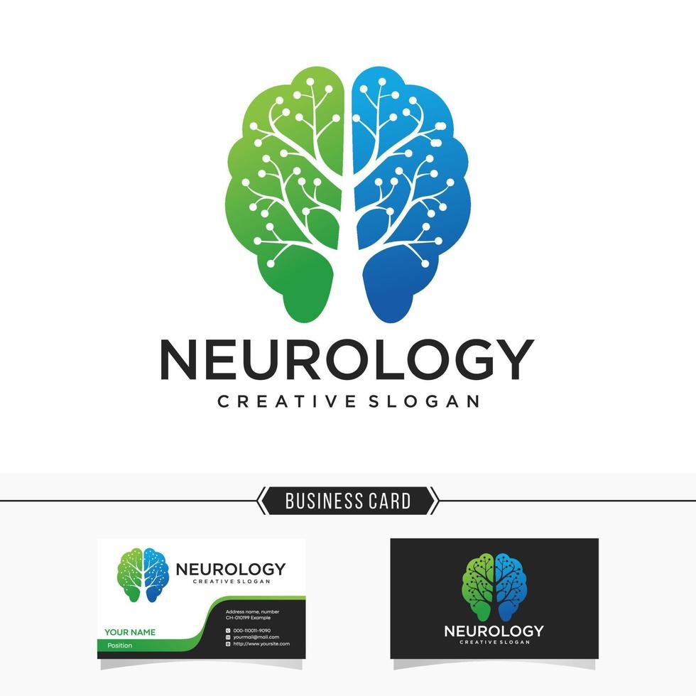 ícone do logotipo do neuro cérebro para empresas de saúde, centro médico, modelo de vetor médico