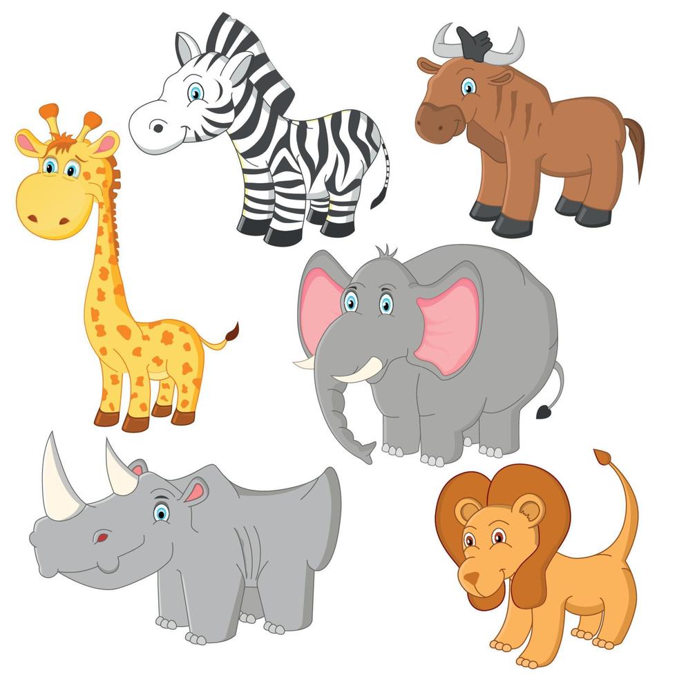 vetor de animais africanos dos desenhos animados