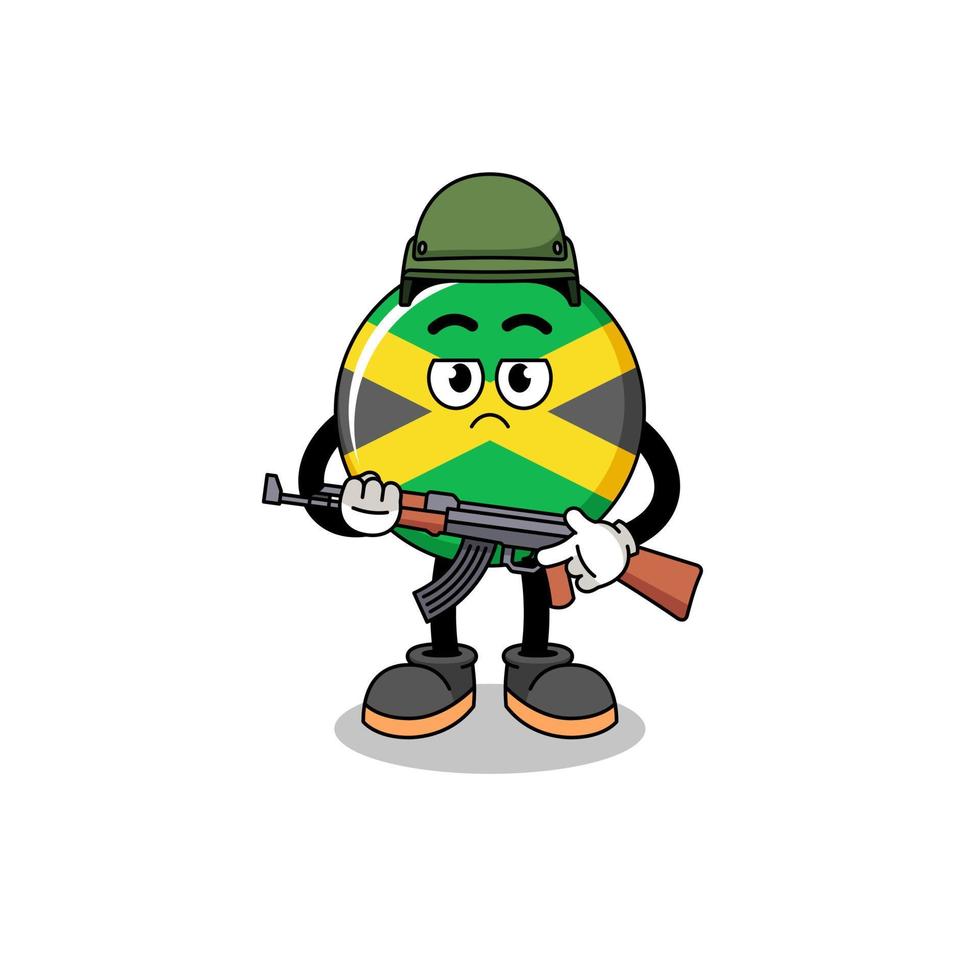 desenho animado do soldado da bandeira da jamaica vetor