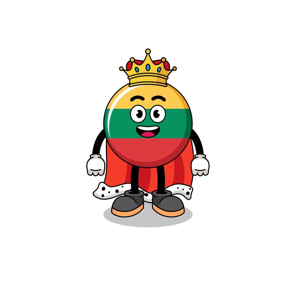 ilustração de mascote do rei da bandeira da lituânia vetor