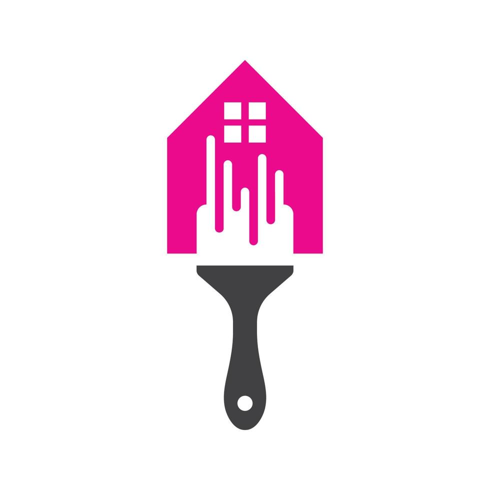 ilustração em vetor ícone do logotipo da pintura da casa