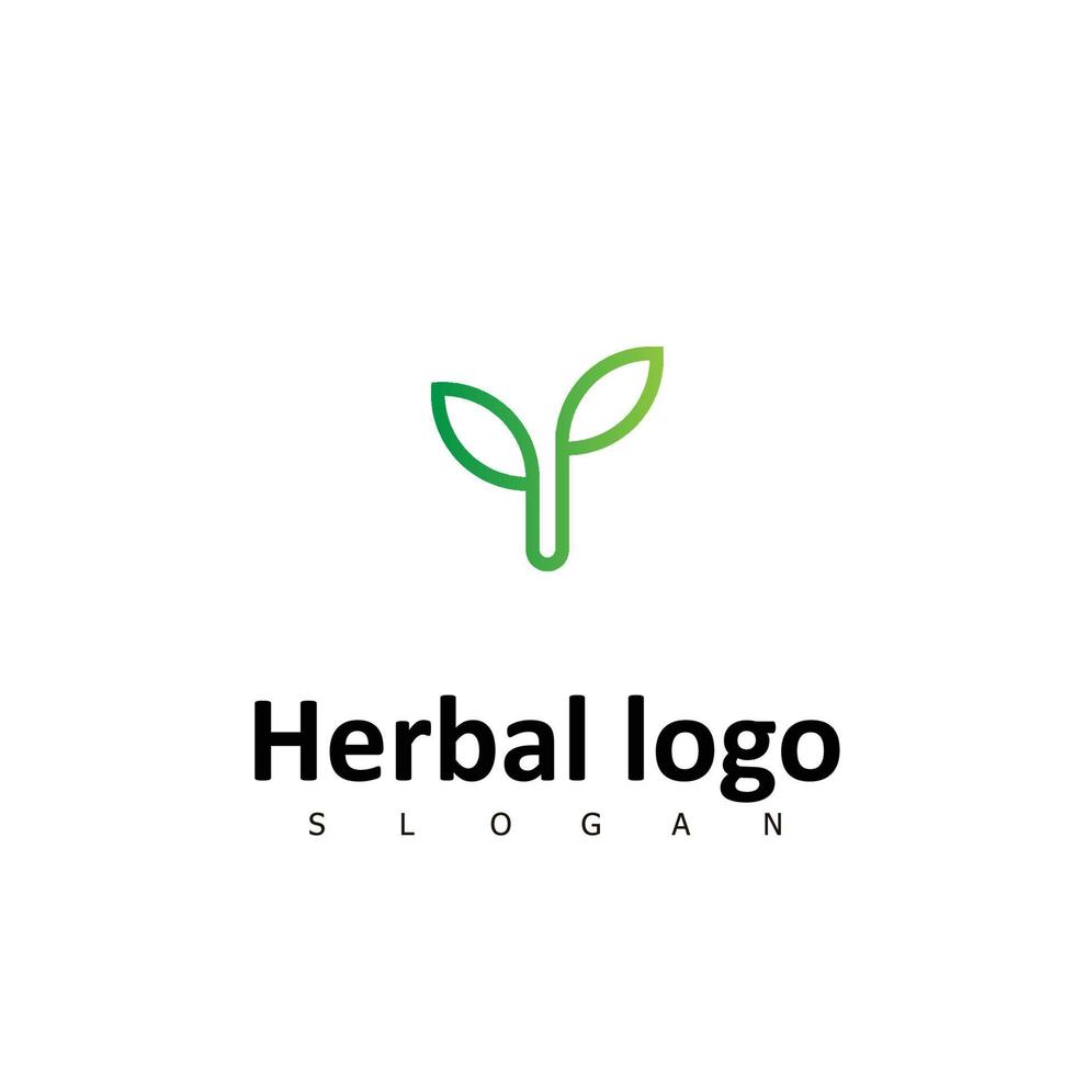logotipo de ervas símbolo de natureza orgânica vetor