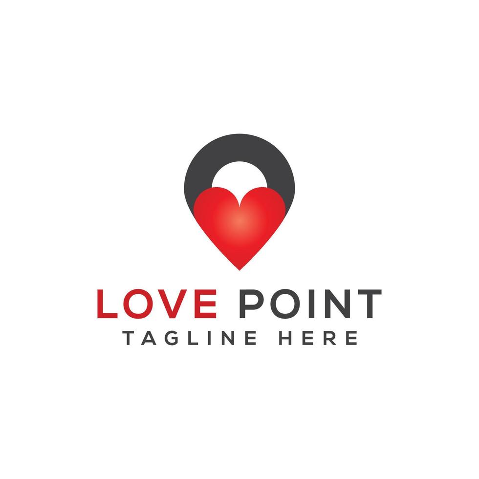 modelo de design de logotipo de ponto de amor vetor