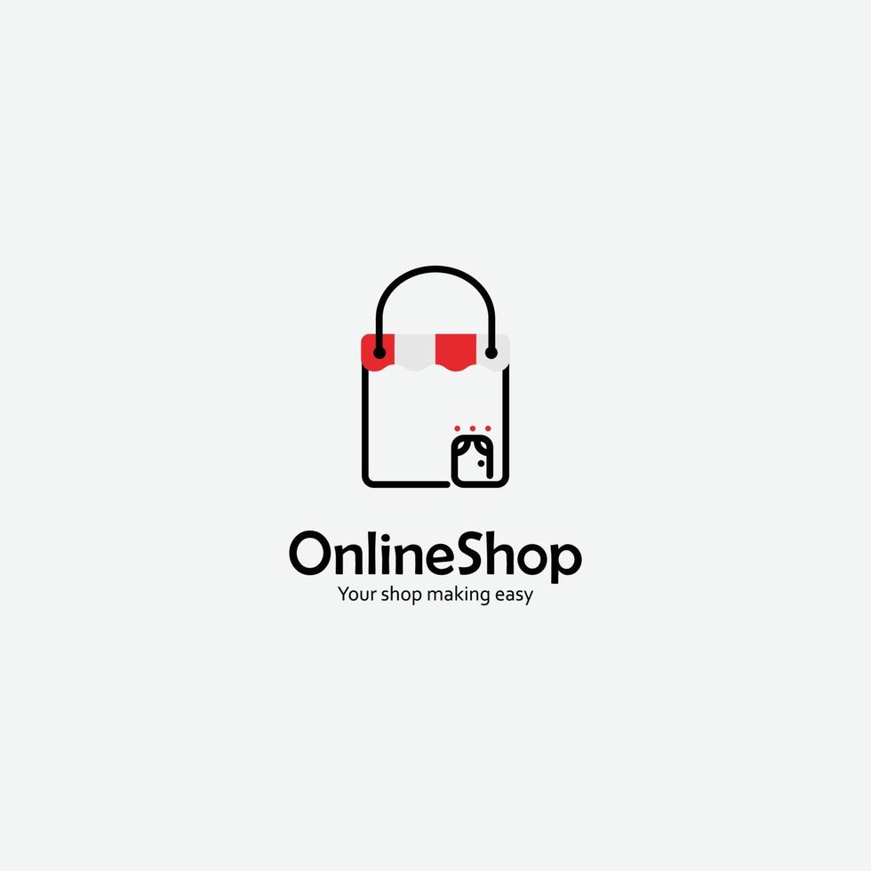 design de ícone de logotipo de loja online vetor