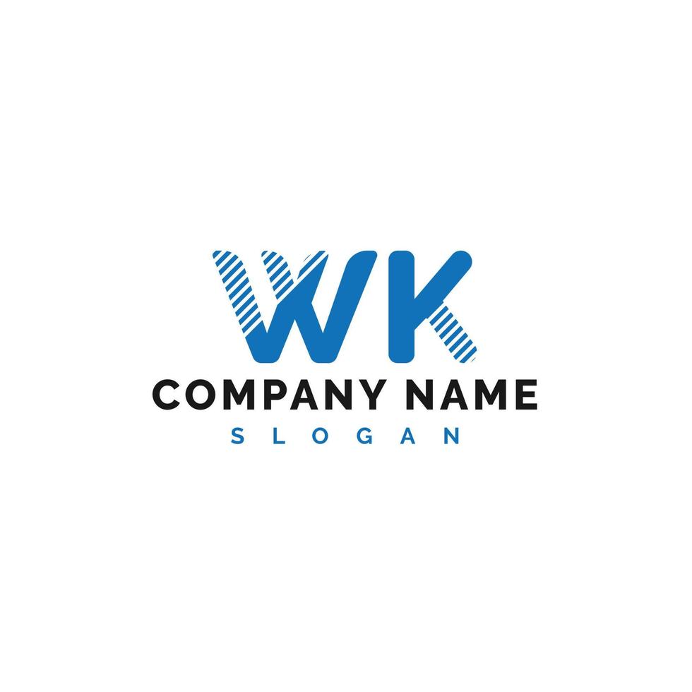 design de logotipo de carta wk. ilustração em vetor logotipo de carta wk - vetor