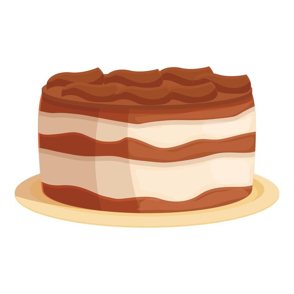 vetor de desenhos animados de ícone de tiramisu de chocolate. bolo de sobremesa