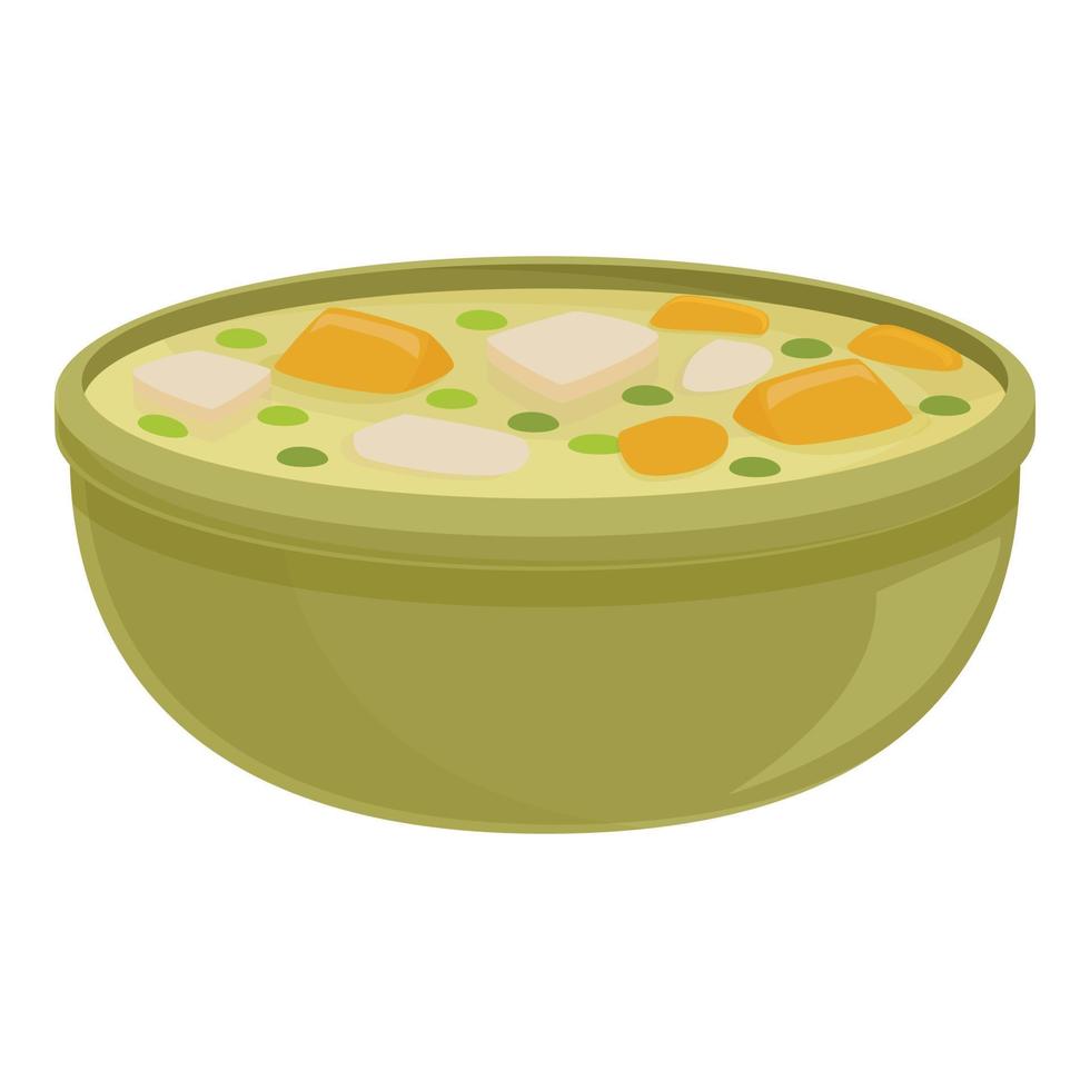 vetor de desenhos animados de ícone de sopa. prato de comida