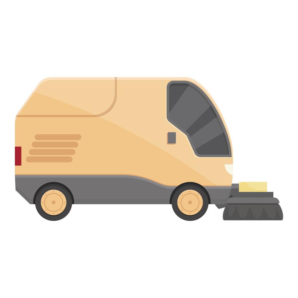 vetor de desenhos animados de ícone de vassoura de limpeza. caminhão de rua