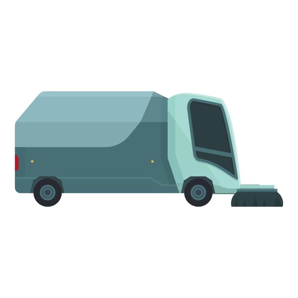 vetor de desenhos animados de ícone de vassoura de caminhão. caminhão de rua
