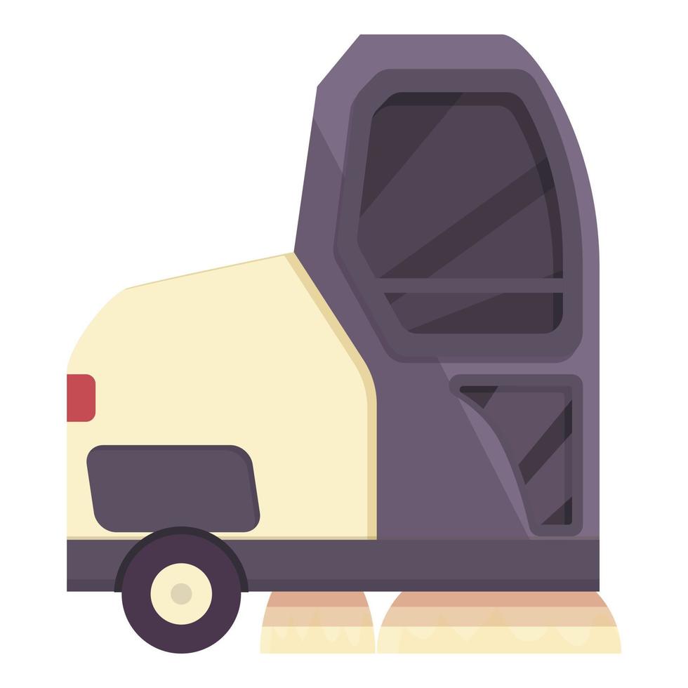 vetor de desenhos animados de ícone de vassoura de pó. caminhão de rua