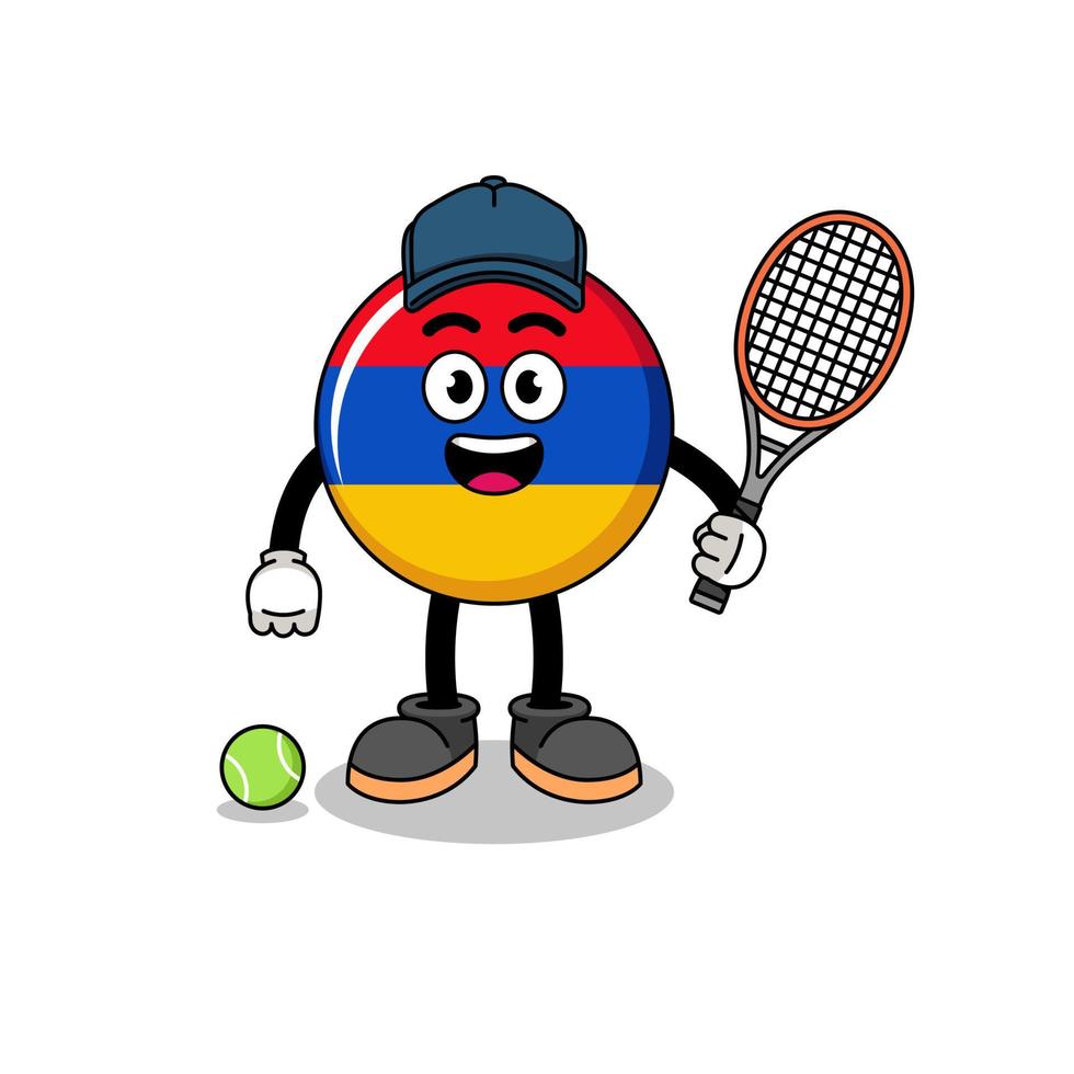 ilustração da bandeira da armênia como jogador de tênis vetor