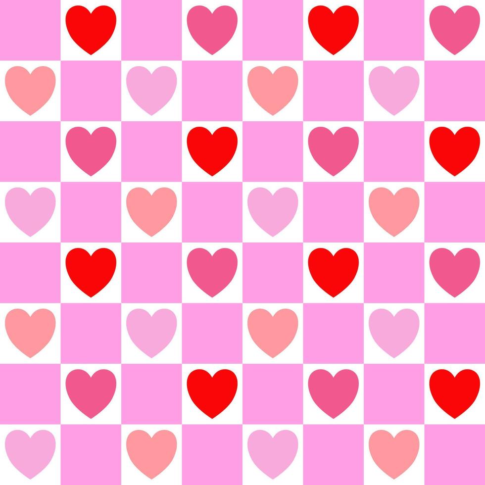 Coração Plano Vetorial Cor-de-rosa Com Textura De Xadrez Ilustração do  Vetor - Ilustração de isolado, projeto: 230750002