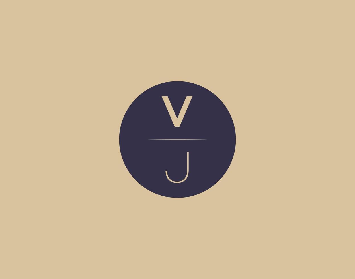 imagens vetoriais de design de logotipo moderno e elegante de carta vj vetor