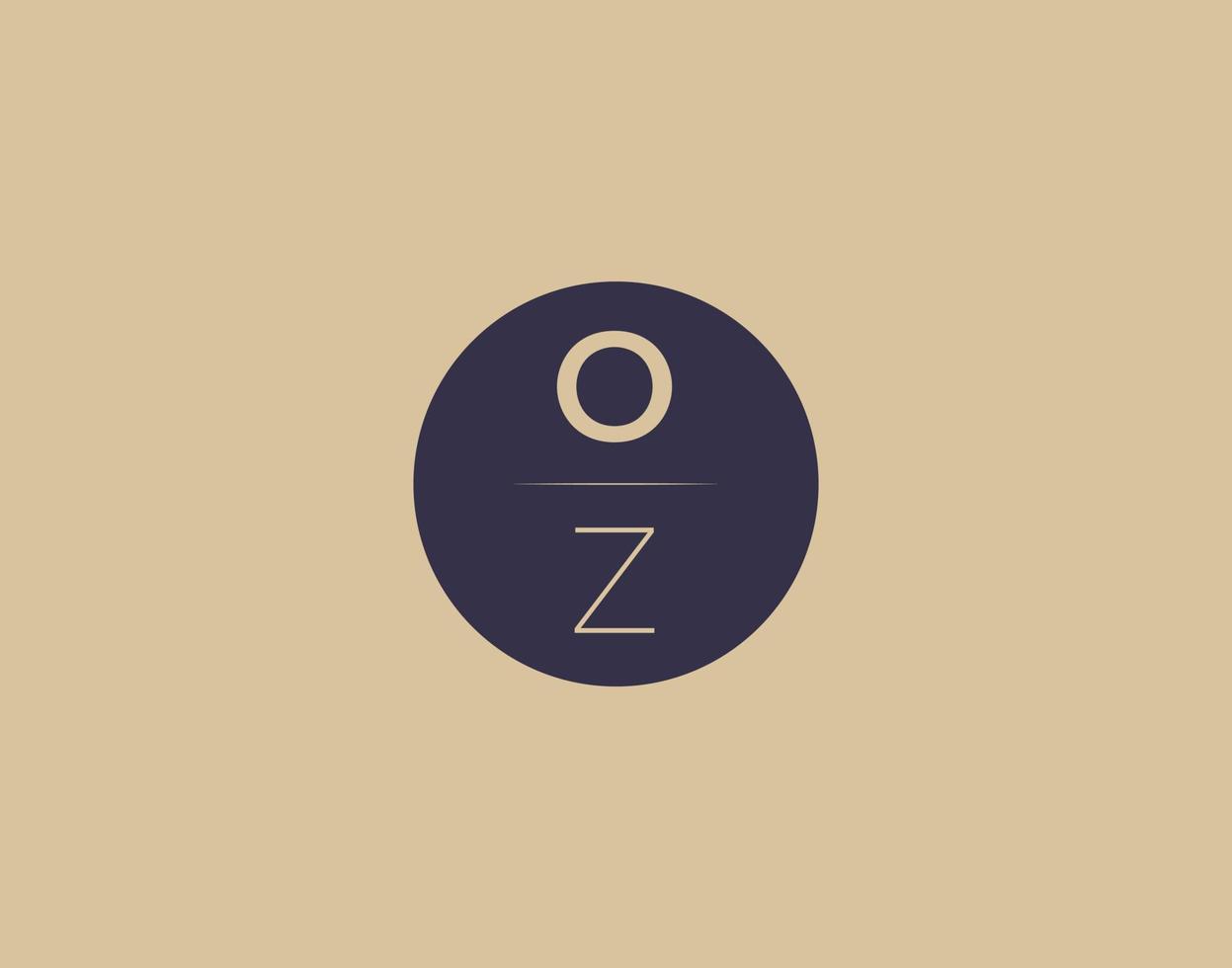 imagens vetoriais de design de logotipo moderno e elegante de letra oz vetor