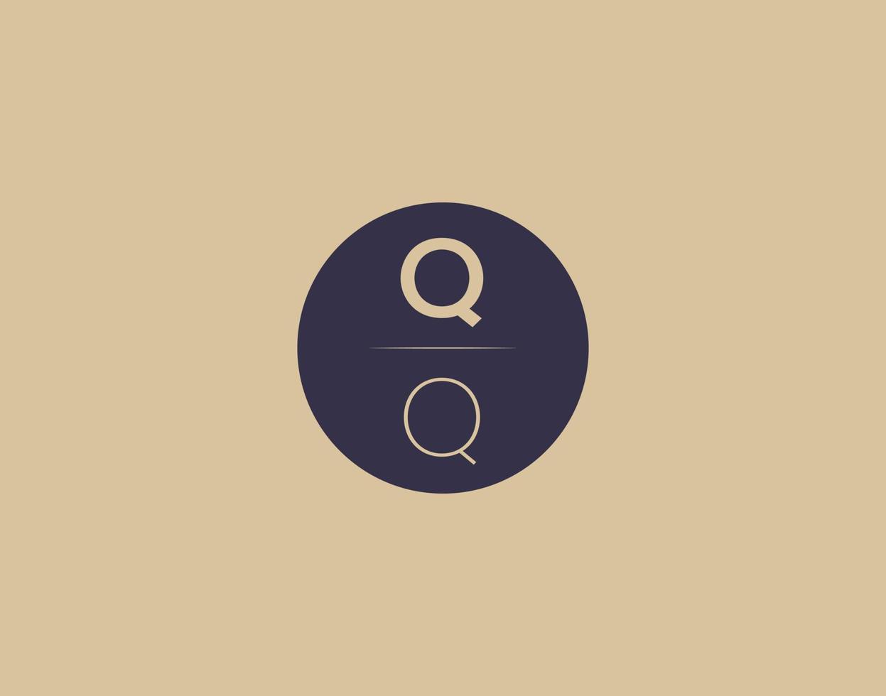 imagens vetoriais de design de logotipo moderno e elegante de letra qq vetor