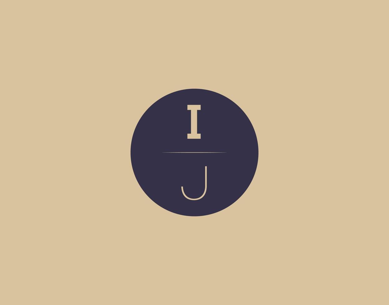 imagens vetoriais de design de logotipo moderno e elegante da letra ij vetor