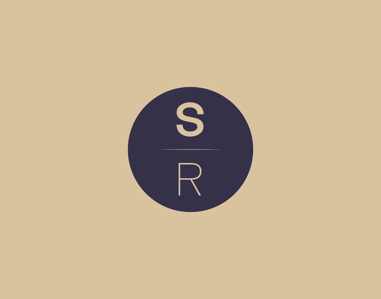 imagens vetoriais de design de logotipo moderno e elegante de carta sr vetor