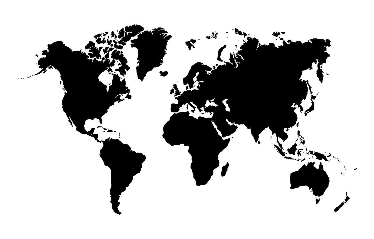 conceito de mapa do mundo preto e branco vetor