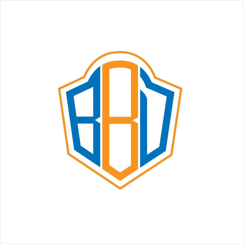 design de logotipo de escudo de monograma abstrato bbd em fundo branco. logotipo da carta inicial criativa bbd. vetor