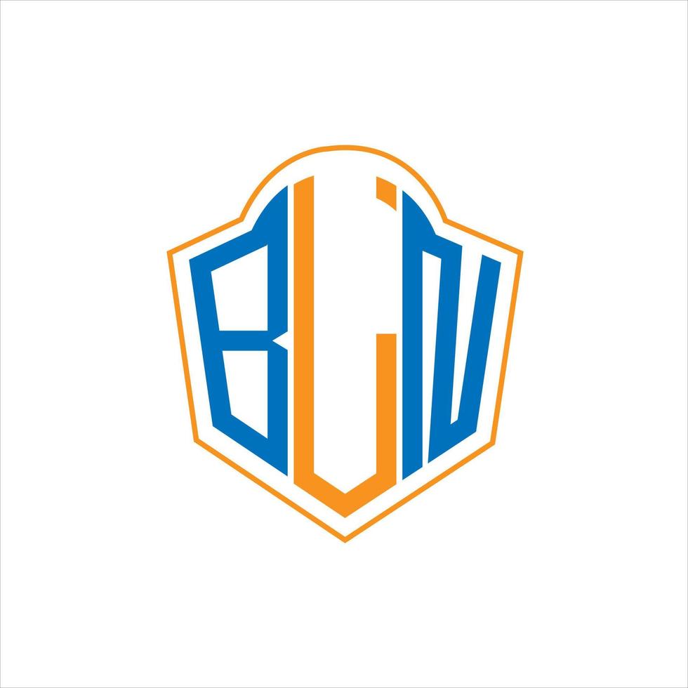 design de logotipo de escudo de monograma abstrato bln em fundo branco. bln logotipo de letra de iniciais criativas. vetor