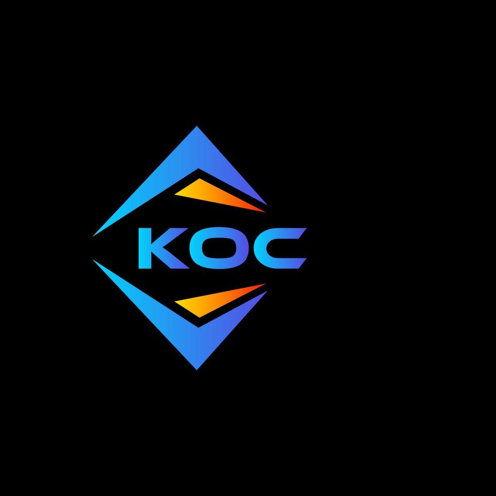 koc design de logotipo de tecnologia abstrata em fundo preto. conceito de logotipo de carta de iniciais criativas koc. vetor