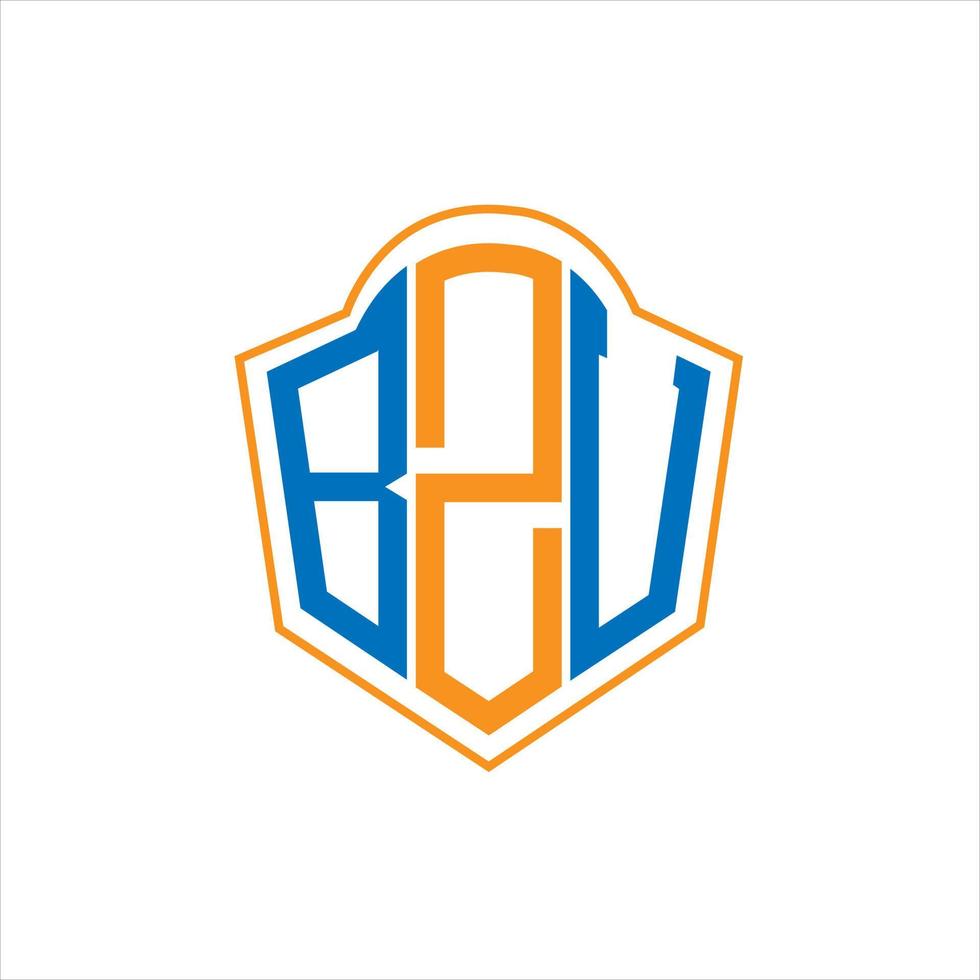 bzu design de logotipo de escudo de monograma abstrato em fundo branco. logotipo da letra das iniciais criativas bzu. vetor