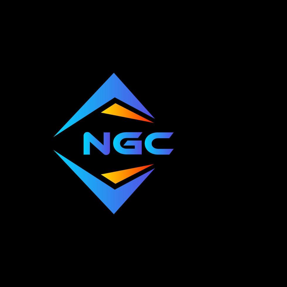 design de logotipo de tecnologia abstrata ngc em fundo preto. conceito de logotipo de letra de iniciais criativas ngc. vetor