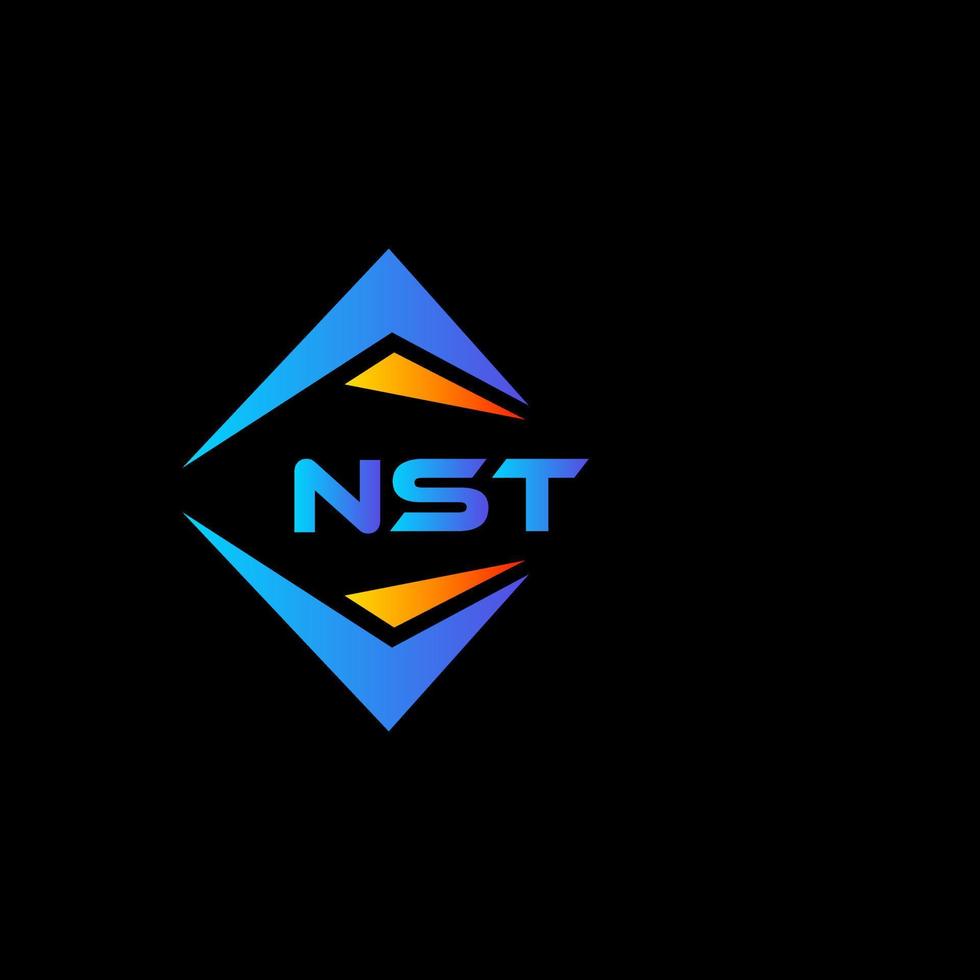 design de logotipo de tecnologia abstrata nst em fundo preto. nst conceito criativo do logotipo da carta inicial. vetor