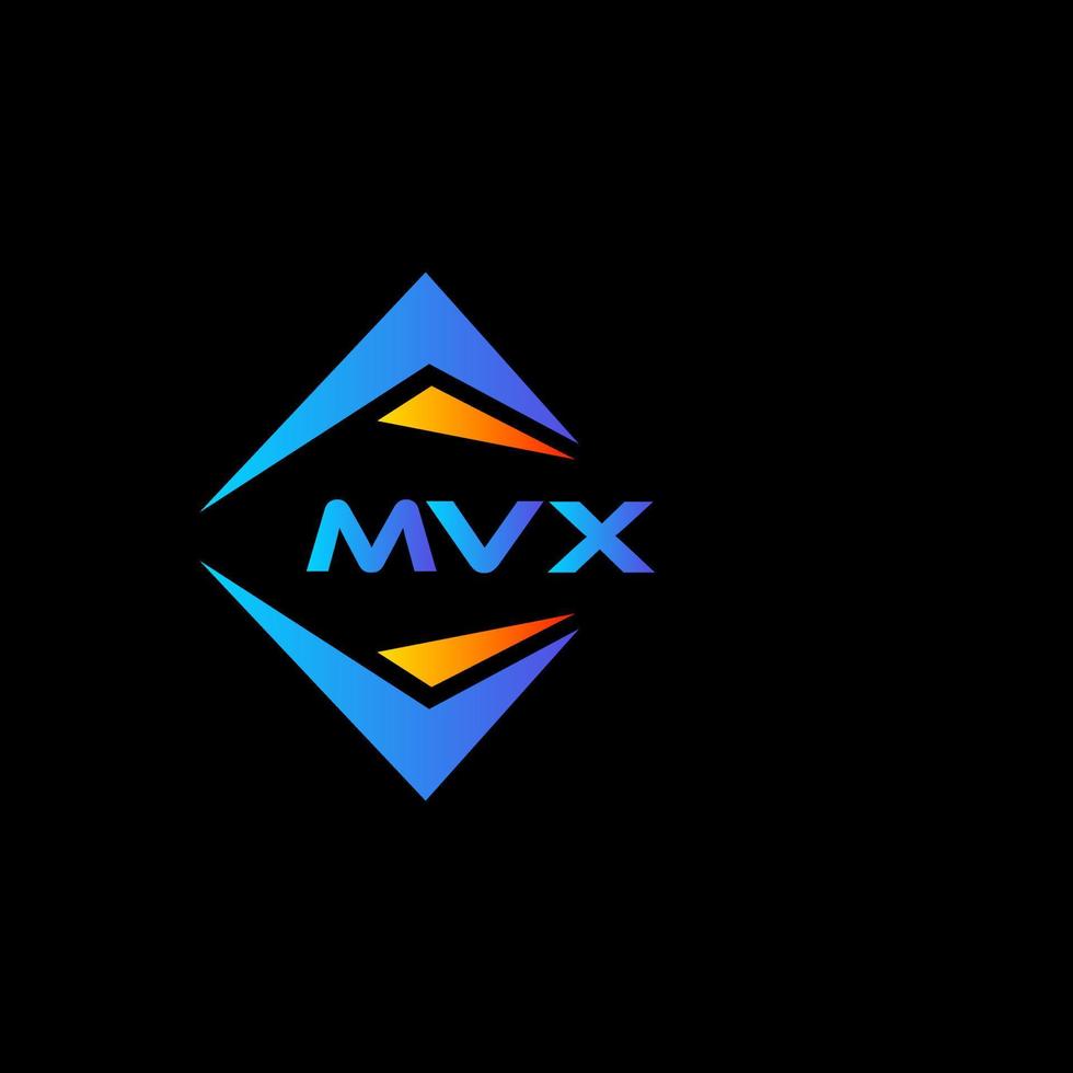 design de logotipo de tecnologia abstrata mvx em fundo preto. conceito de logotipo de letra de iniciais criativas mvx. vetor
