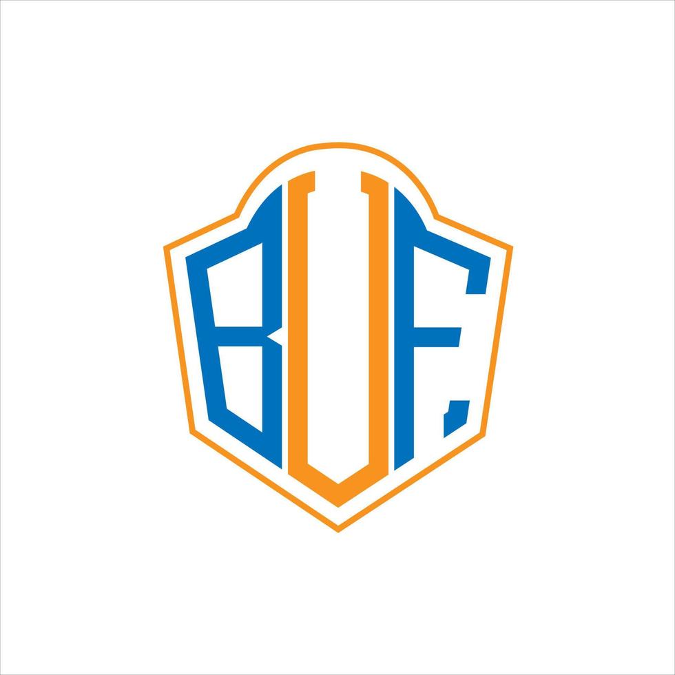 bvf design de logotipo escudo monograma abstrato em fundo branco. logotipo da letra das iniciais criativas bvf. vetor