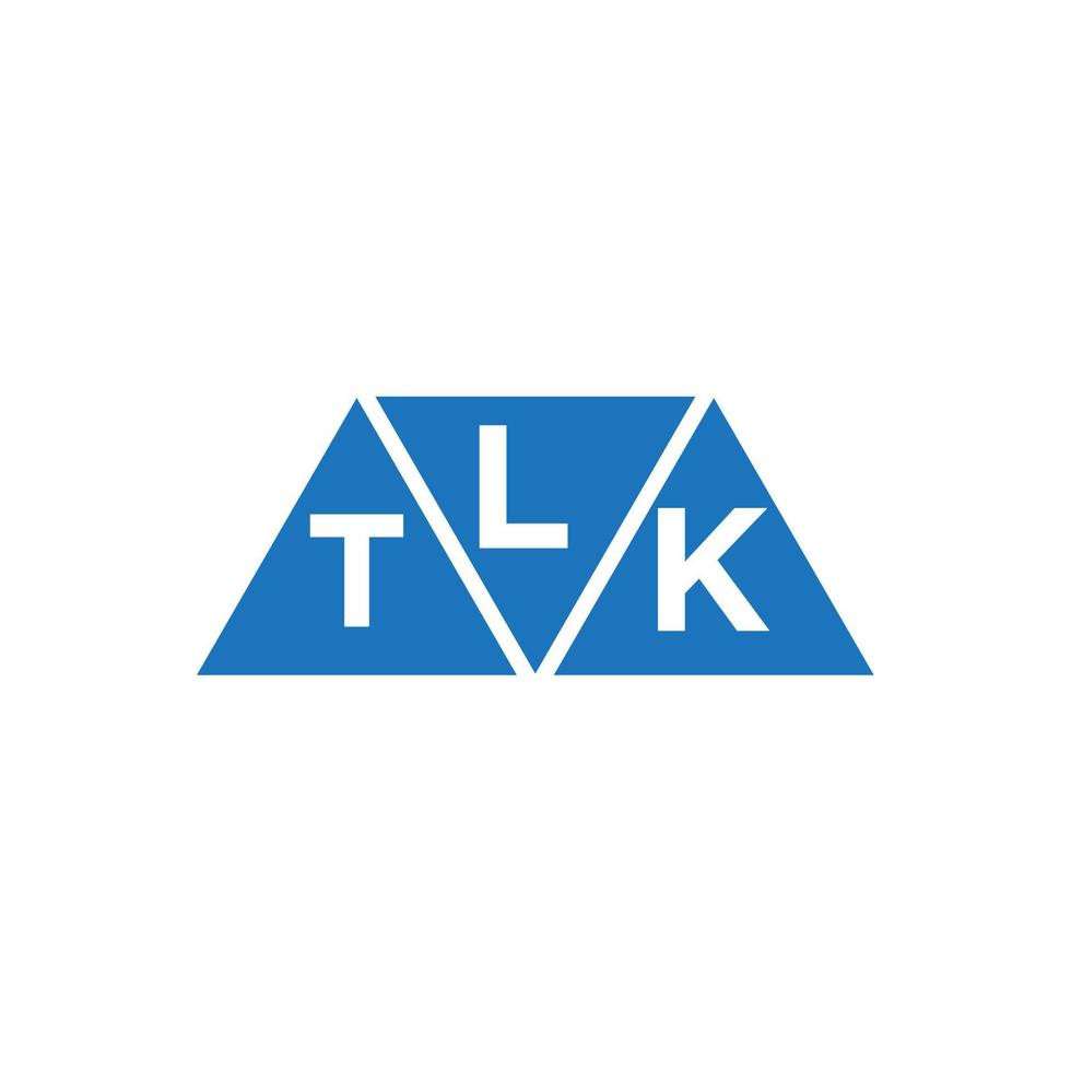design de logotipo inicial abstrato ltk em fundo branco. conceito de logotipo de carta de iniciais criativas ltk. vetor
