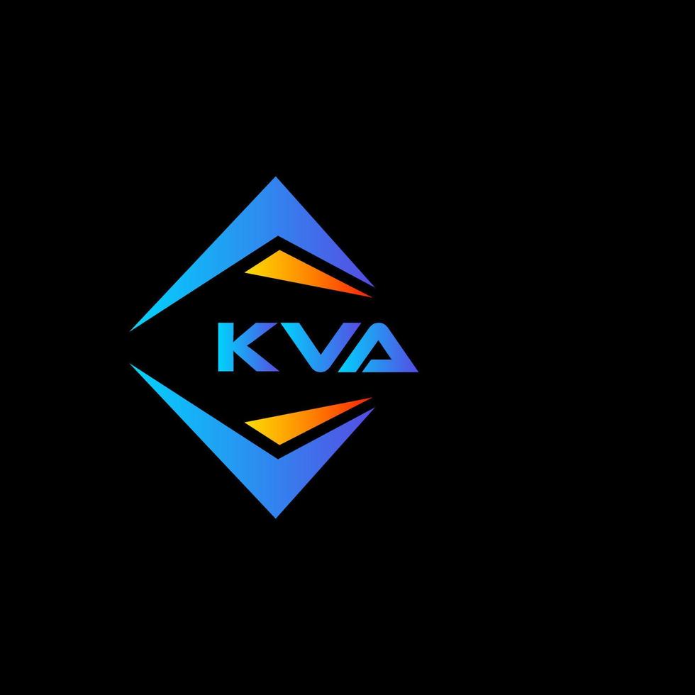 design de logotipo de tecnologia abstrata kva em fundo preto. kva conceito de logotipo de carta de iniciais criativas. vetor