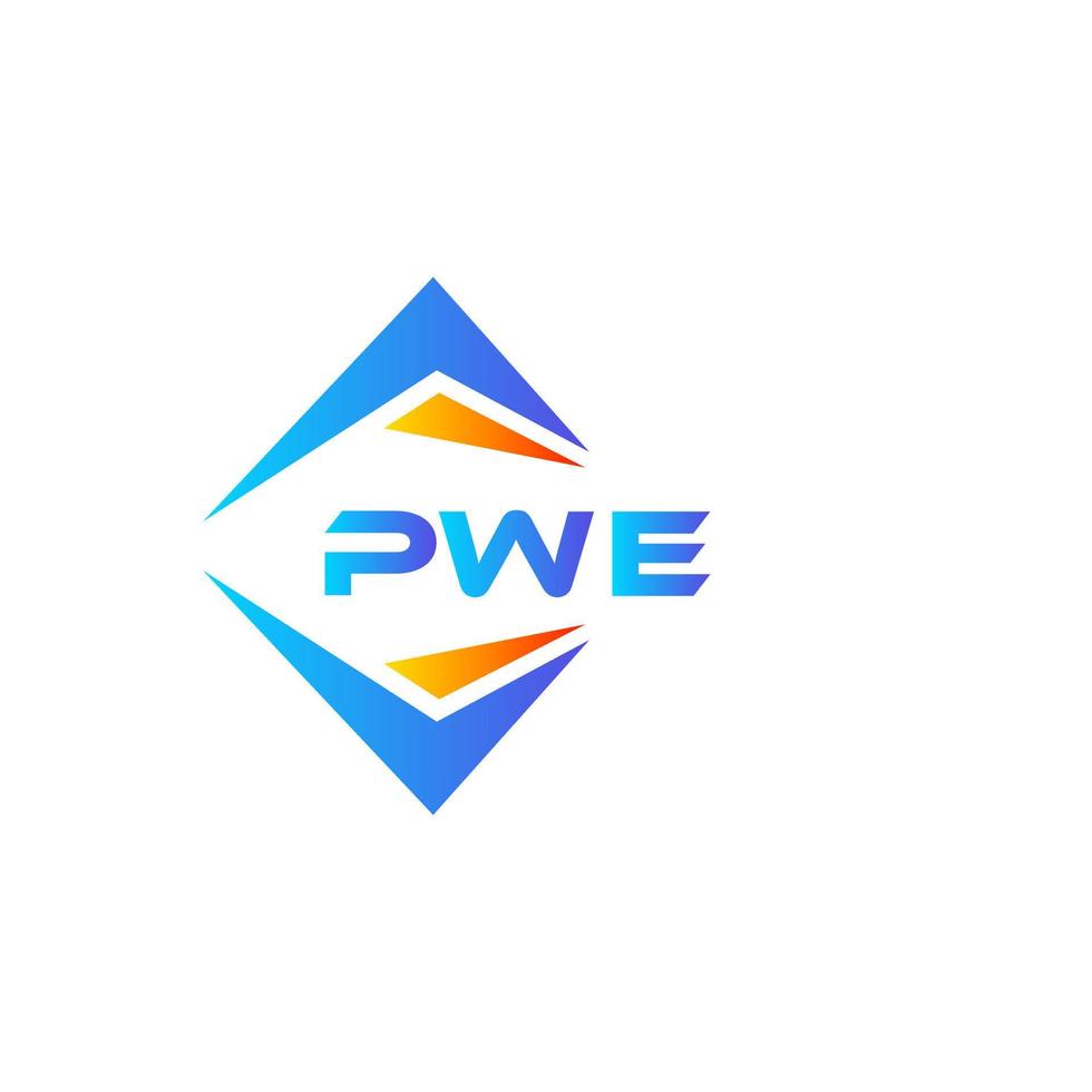 pwe design de logotipo de tecnologia abstrata em fundo branco. pwe conceito criativo do logotipo da carta inicial. vetor