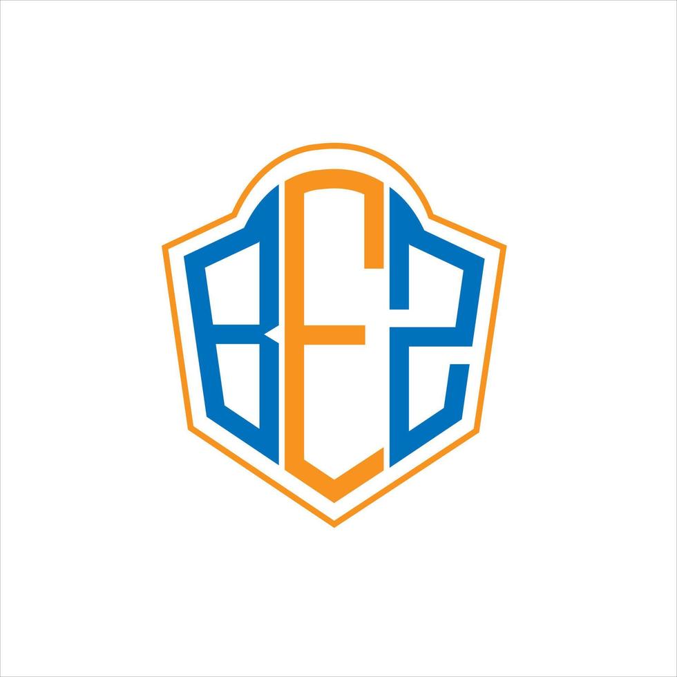 design de logotipo escudo monograma abstrato bez em fundo branco. logotipo da carta inicial criativa bez. vetor