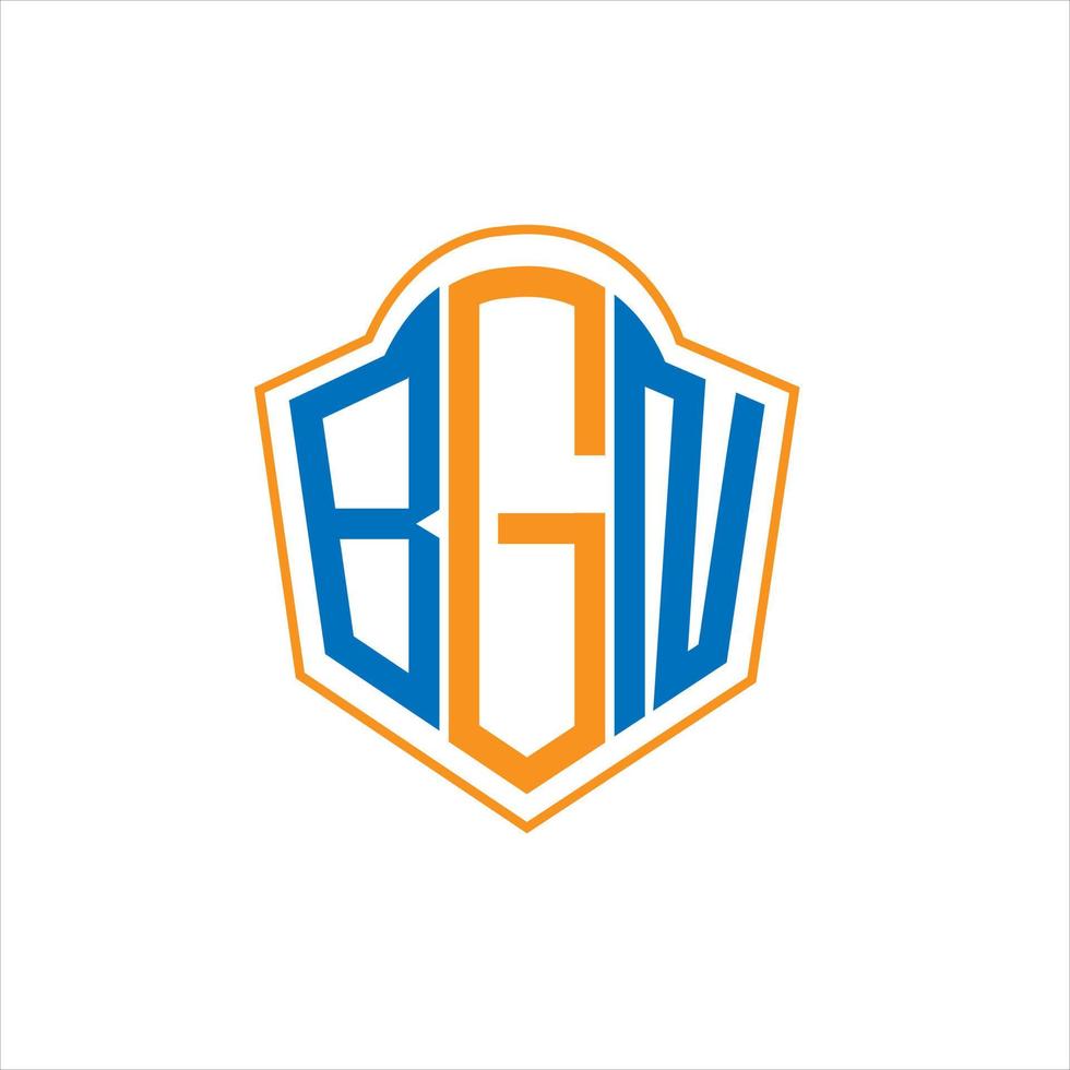 design de logotipo de escudo de monograma abstrato bgn em fundo branco. bgn logotipo de letra de iniciais criativas. vetor