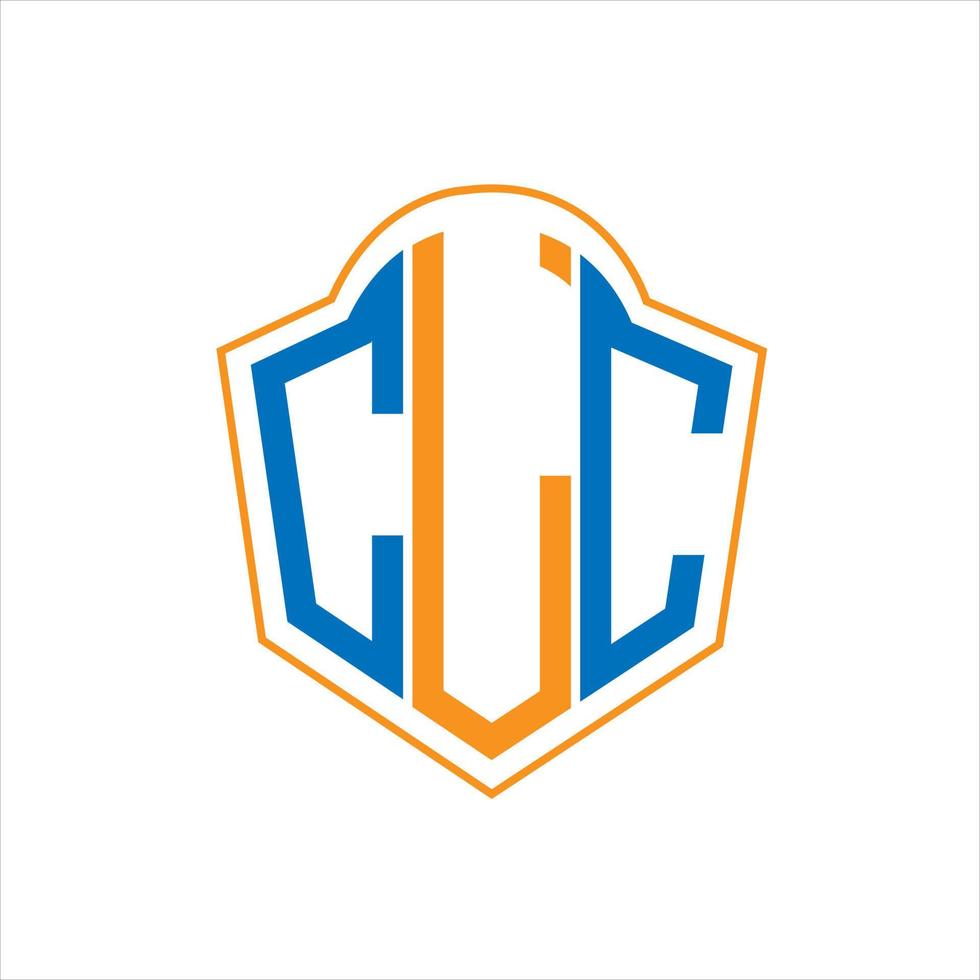 design de logotipo de escudo de monograma abstrato clc em fundo branco. logotipo da carta inicial criativa clc. vetor