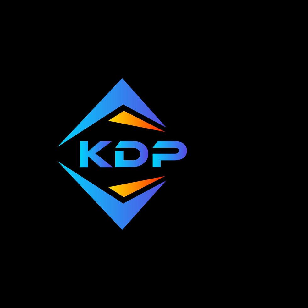 design de logotipo de tecnologia abstrata kdp em fundo preto. conceito de logotipo de carta de iniciais criativas kdp. vetor
